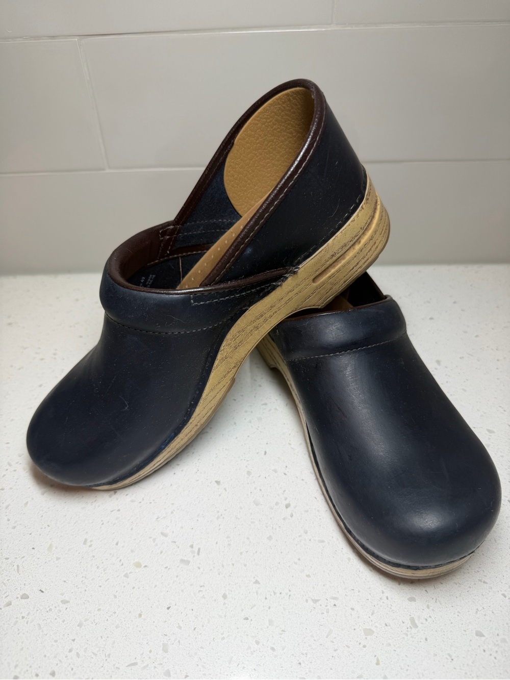 Dansko leather clogs shoes DARK BLUE SIZE 42 11 10.5 nurse - Picture 6 of 16